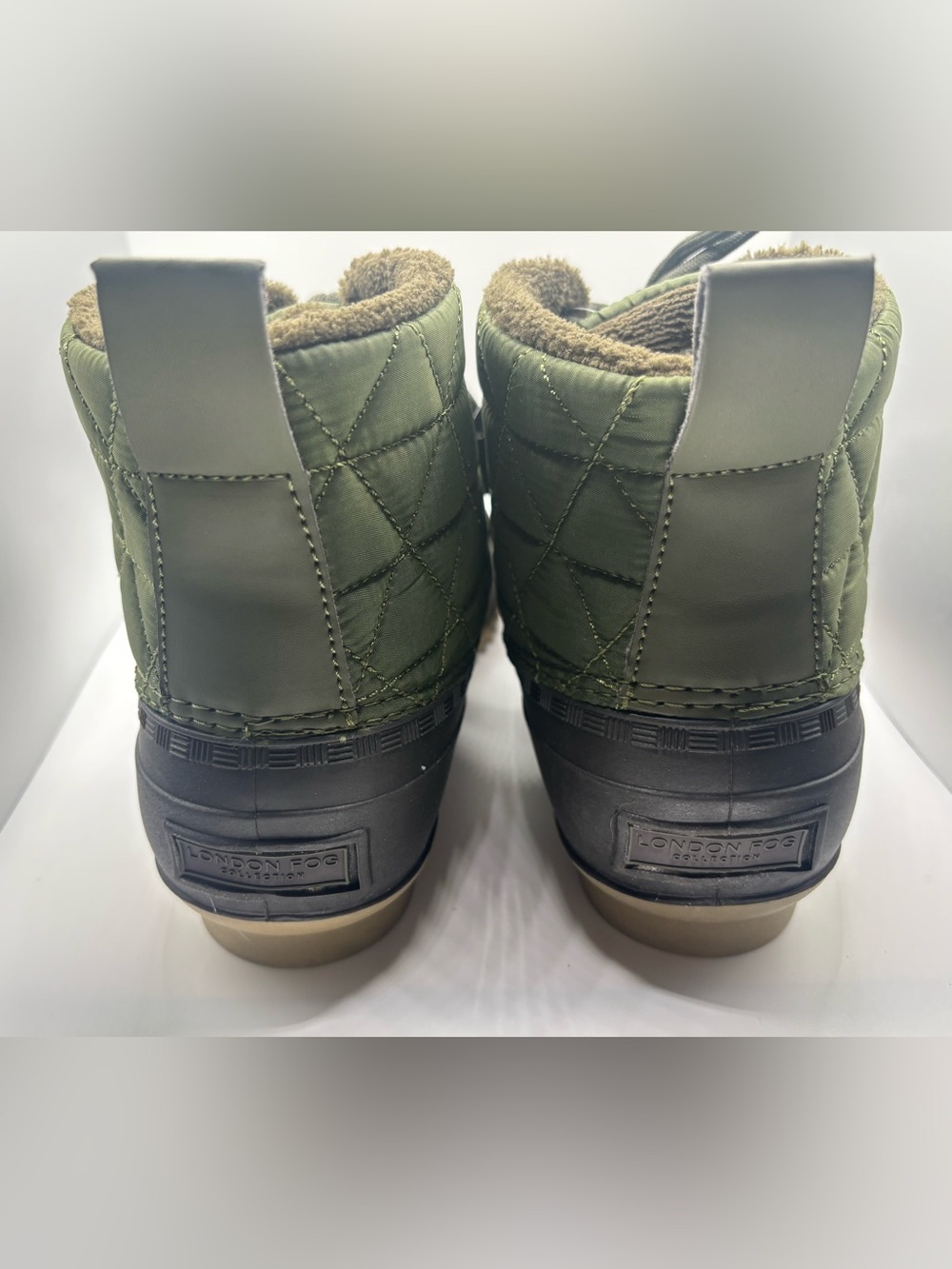 London Fog Women’s Winley Duck Boots Olive Size 10M - Picture 4 of 10